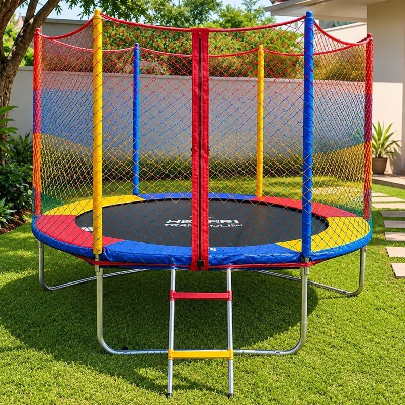 Cama Elástica Infantil Justfun 1,8m Colorida com Rede de Proteção para 100kg