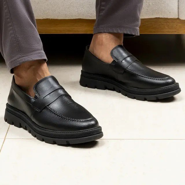 Sapato Social Masculino Form's Plataforma Oxford Black