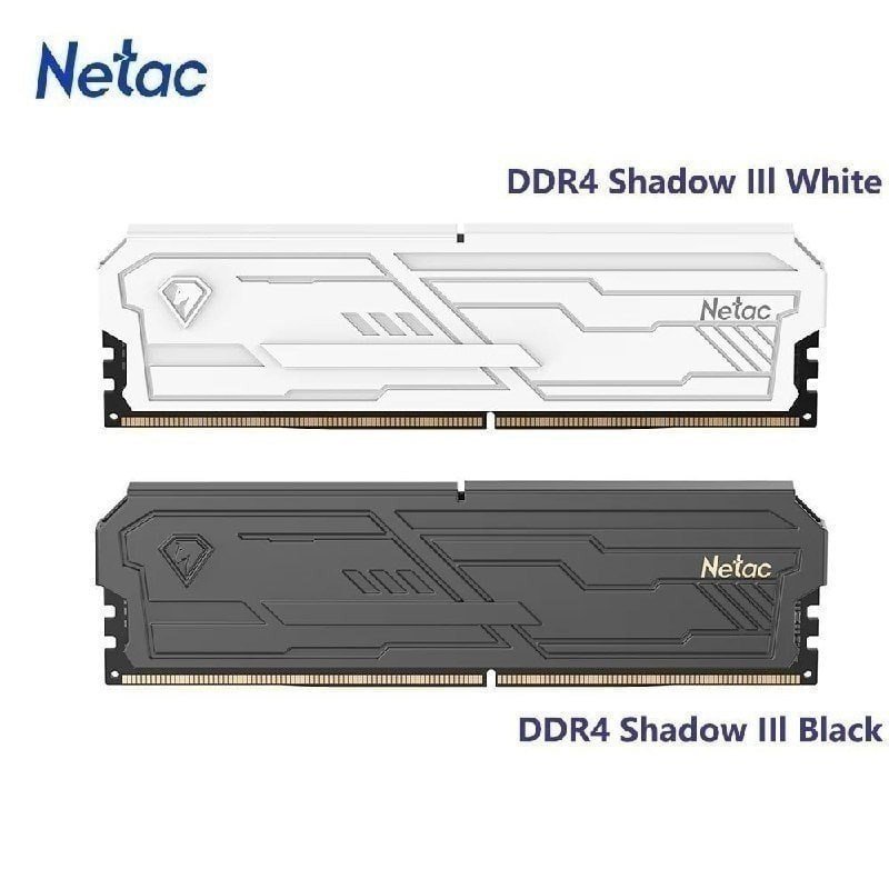 Memória Ram Netac Shadow III DDR4 2x8GB 3200Mhz (PRETA ou BRANCA)