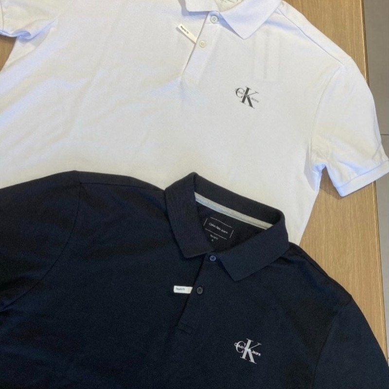 Polo Calvin Klein Jeans Piquet Regular Light Re Issue Branca (P ao XGG)