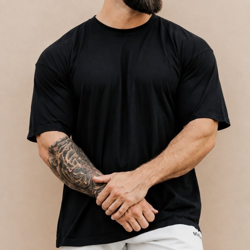 Camiseta Oversized Para Treino E Casual 100% Algodão Premium Preto (P ao G1)