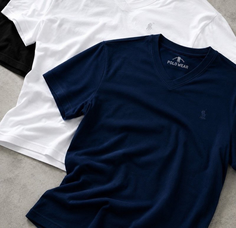 Kit 3 Camisetas Básicas Gola V Polo Wear Sortido (P ao GG)