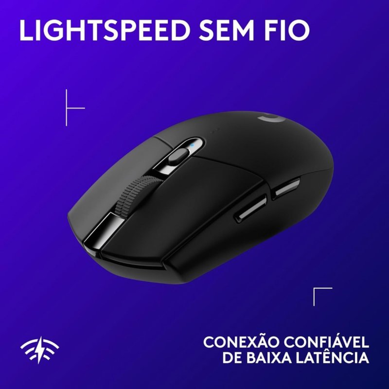 Logitech G305 LIGHTSPEED - 12.000 DPI - 6 Botões Programáveis - Preto