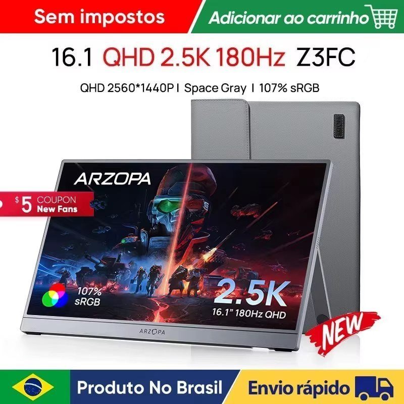 Monitor Portátil Arzopa 16.1' 2.5K