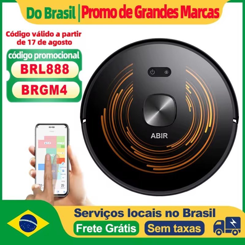 Robô Aspirador ABIR X9 – Mapeamento a Laser + 6500Pa