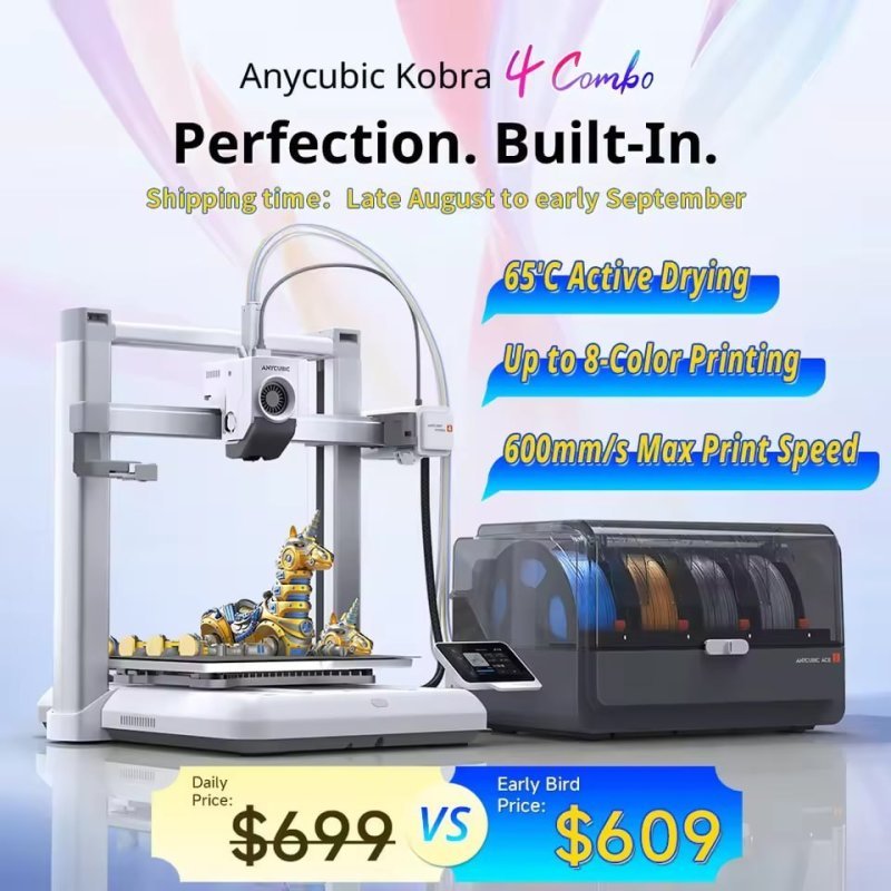 Impressora 3D Anycubic Kobra 4 Combo com ACE 2 Pro
