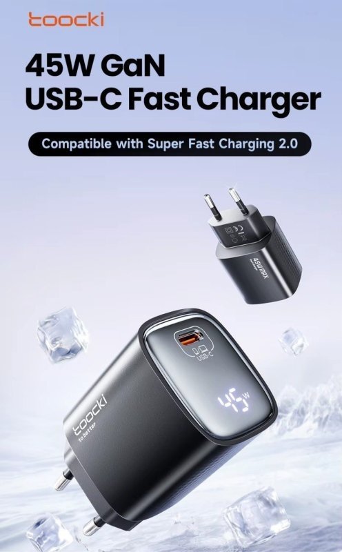 Carregador Toocki 45W GaN KR Plug + cabo