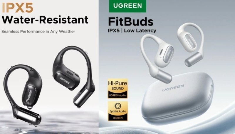 FitBuds Ugreen WS True-Wireless Bluetooth 6.0 Wireless Earbuds, Spatial Audio, 30H play