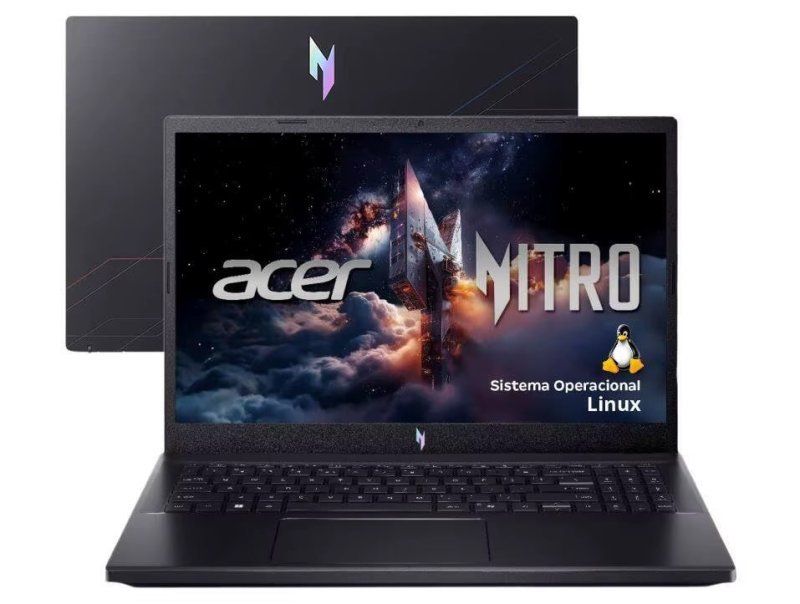 Notebook Acer Nitro V15 Intel Core i5 512GB SSD 16GB RAM 15.6” Full HD 165Hz IPS NVIDIA RTX 4050 6GB Linux