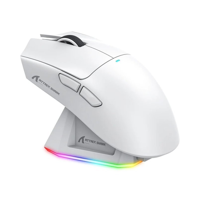 Mouse Gamer sem Fio Attack Shark X11 com Base de Carregamento Magnético RGB