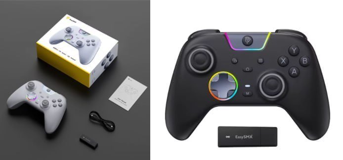 EasySMX x05 PRO Controle Sem Fio RGB, Analógicos Gatilhos Hall Effect