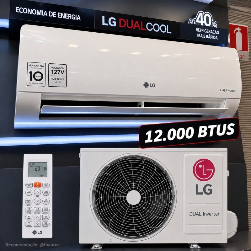 Ar Condicionado Split Hi Wall LG Dual Inverter Voice +AI 12.000 BTU/h Frio