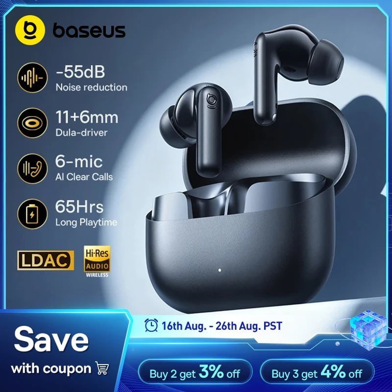 Fone BASEUS Bass EP10 Draadloze Oordopjes -55dB ANC 65U