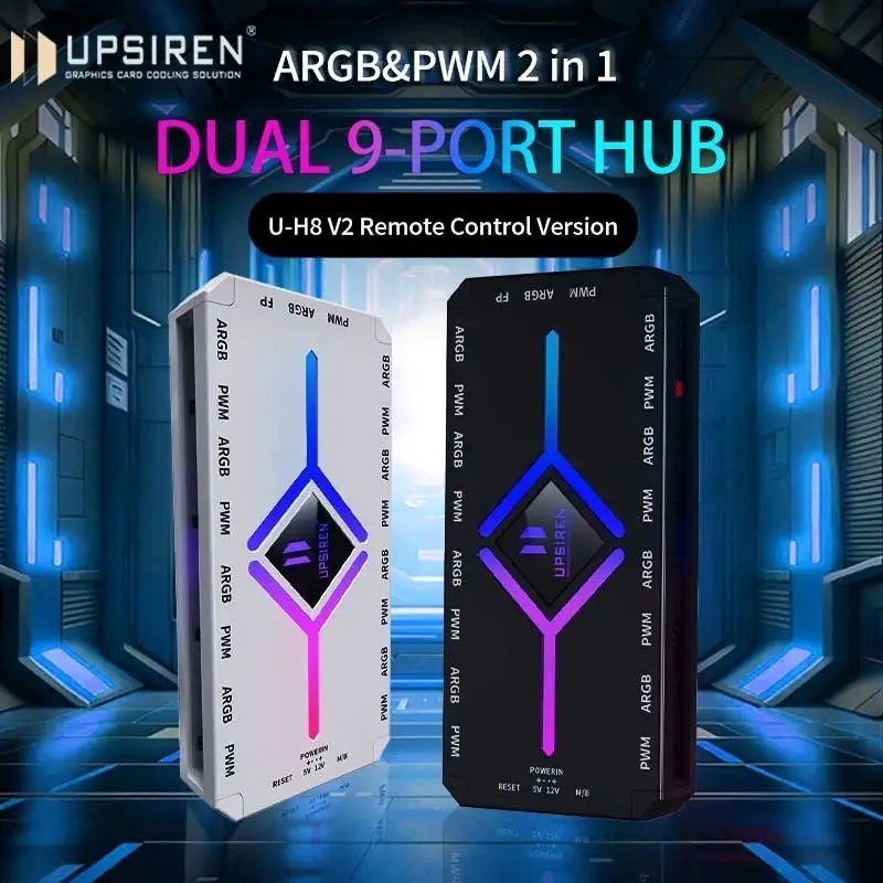 Controladora UPSIREN U-H8 5V 3PIN ARGB＆4PIN PWM HUB