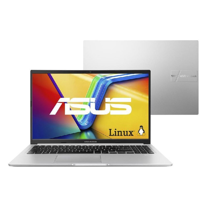 Notebook ASUS Vivobook 15 M1502YA AMD Ryzen 7 5825U 16GB Ram 512GB SSD Linux 15,6" FHD Silver NJ612