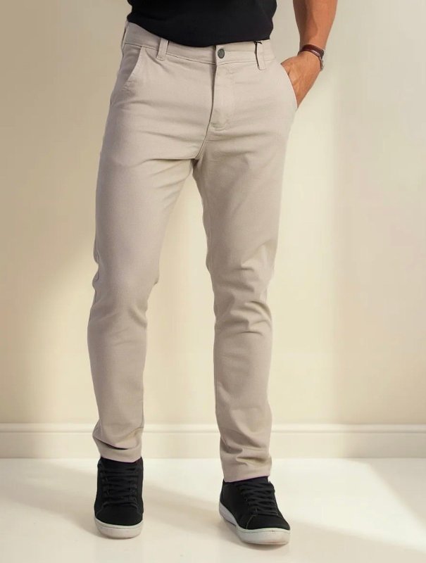 Calça Sarja Social Masculina Esporte Fino Com Elastano