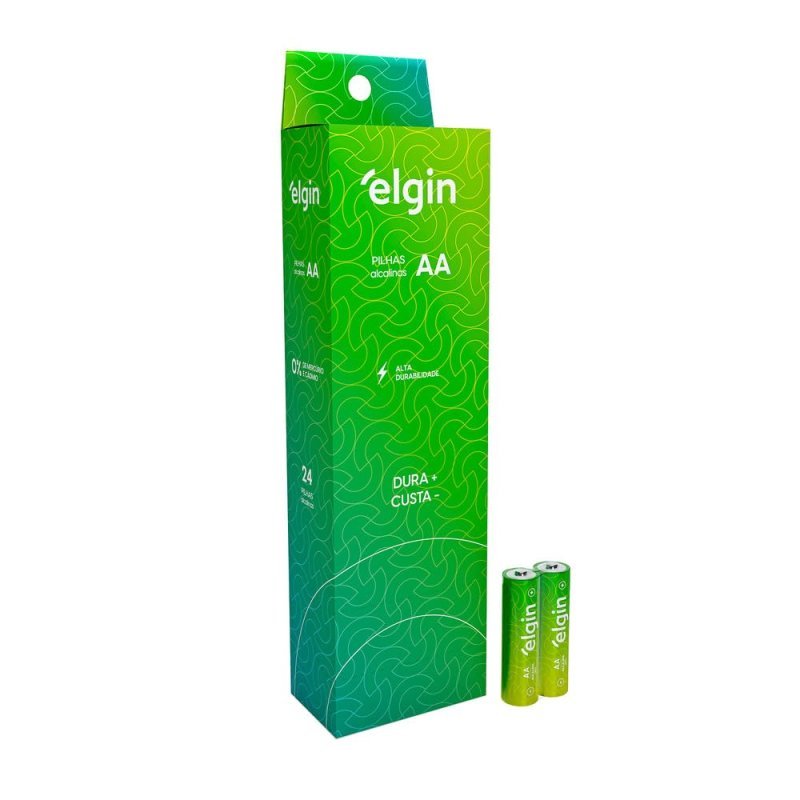 Pilhas Alcalinas AA Elgin - Tubo com 24 unidades