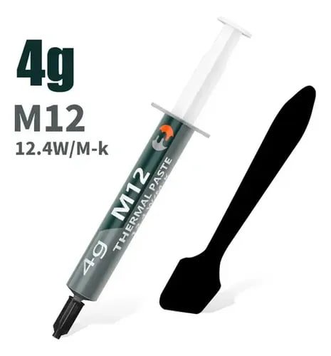 Pasta Térmica de Alto Desempenho M12, Pasta Térmica 12.4W/mK 4 GRAMAS para CPU/PS5/LED/PC Desktop