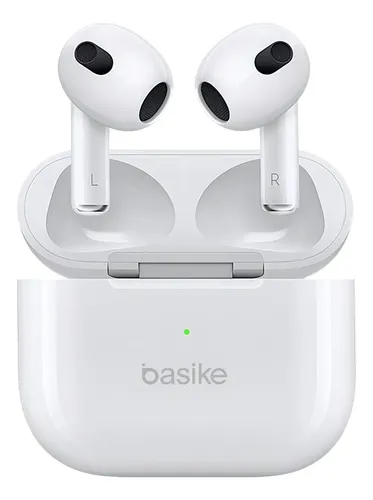 Fone de Ouvido Basike Bluetooth TWS Branco com Microfone e Modo Mãos Livres