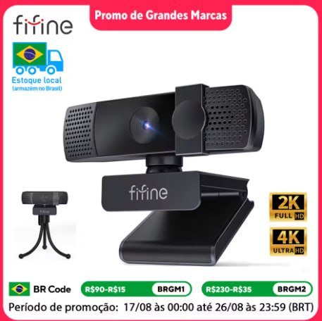 Fifine K436 2K - Webcam Full HD - Transmissão Profissional
