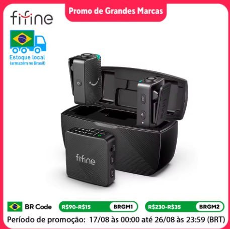 Fifine M9 Microfone Lapela Sem Fio