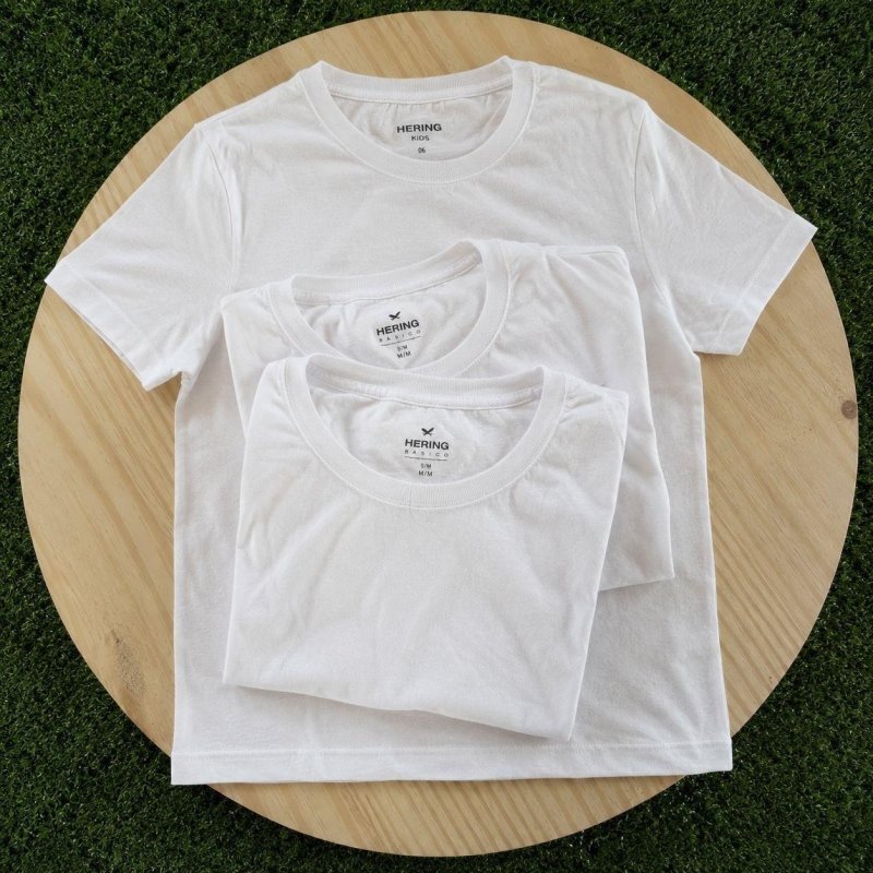 Kit 5 Camisetas Básicas Masculinas Algodão Branca Hering