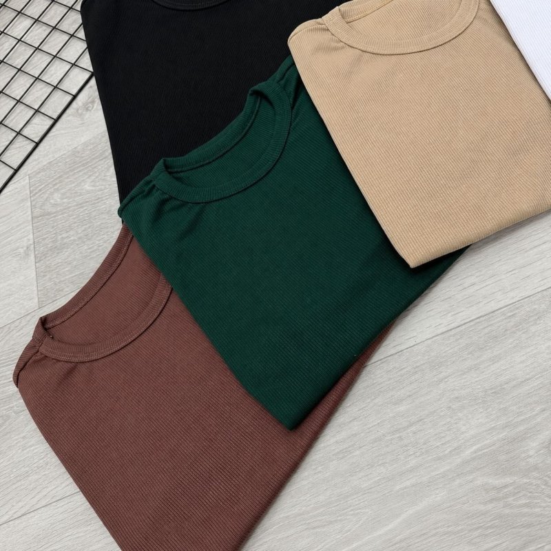 Kit 4 Camisetas Canelada Americana Masculina Ribana Premium