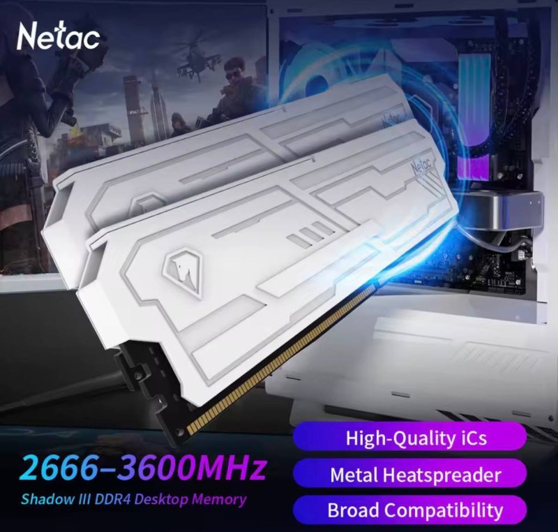 Kit 16GB (2x8) 3200Mhz Netac Shadow