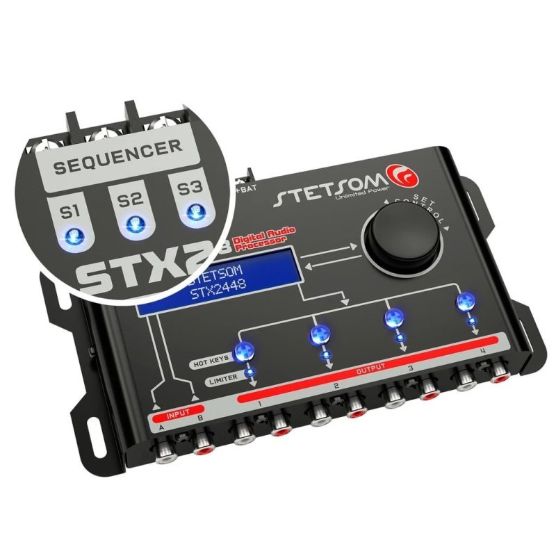 Processador Stetsom STX2448 4 Vias – Equalizador Crossover de Áudio