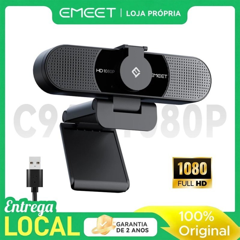 Webcam EMEET C960 1080P - Câmera USB Compatível com Switch 2, PC e Mac