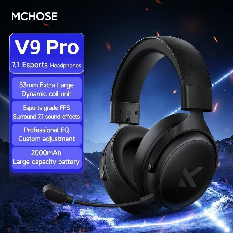 Mchose V9 Pro fone de ouvido com microfone três modos Bluetooth sem fio