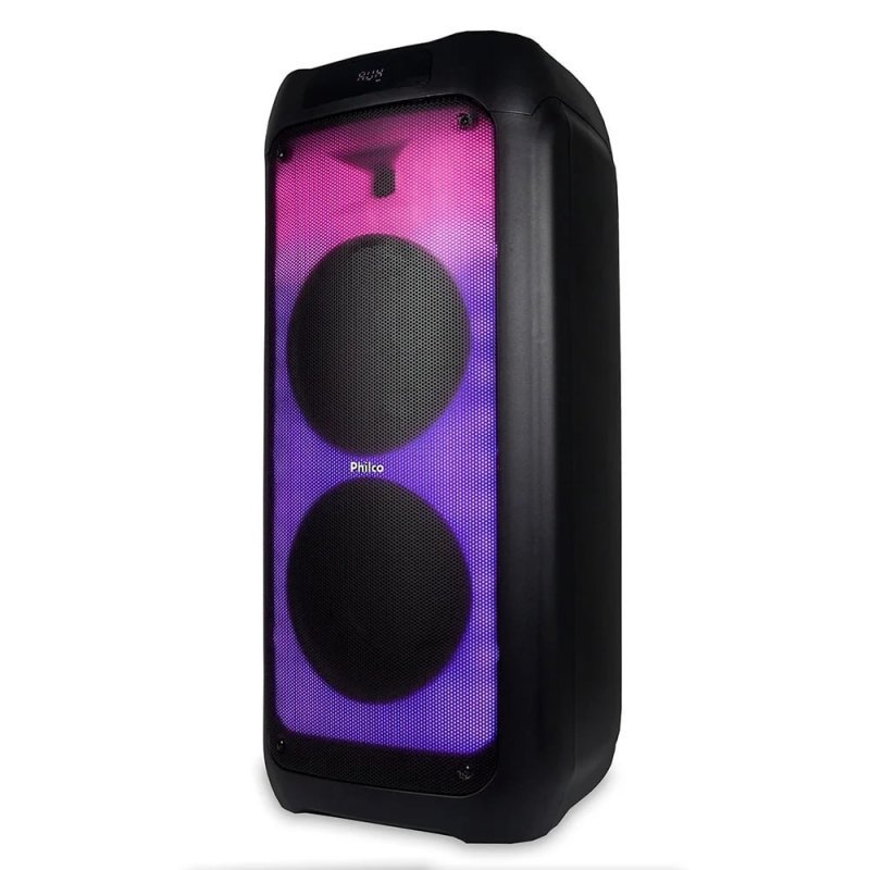 Caixa de Som Acústica Philco PCX7200, Bluetooth, Potente para Festas, Luzes Flash, Preto