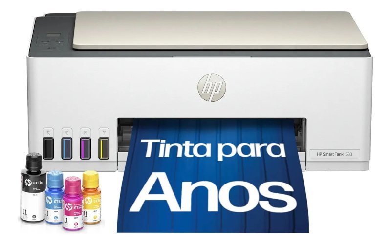 HP Smart Tank 583 - Impressora Multifuncional Wi-Fi Tanque de Tinta - Branco
