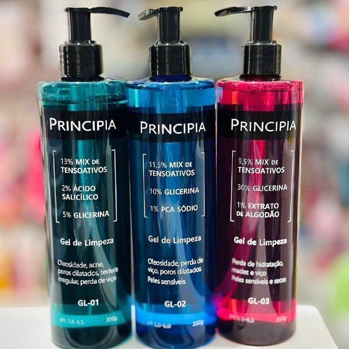 Kit Principia Skincare GL-01, GL-02 e GL-03 para peles oleosas, sensíveis e secas