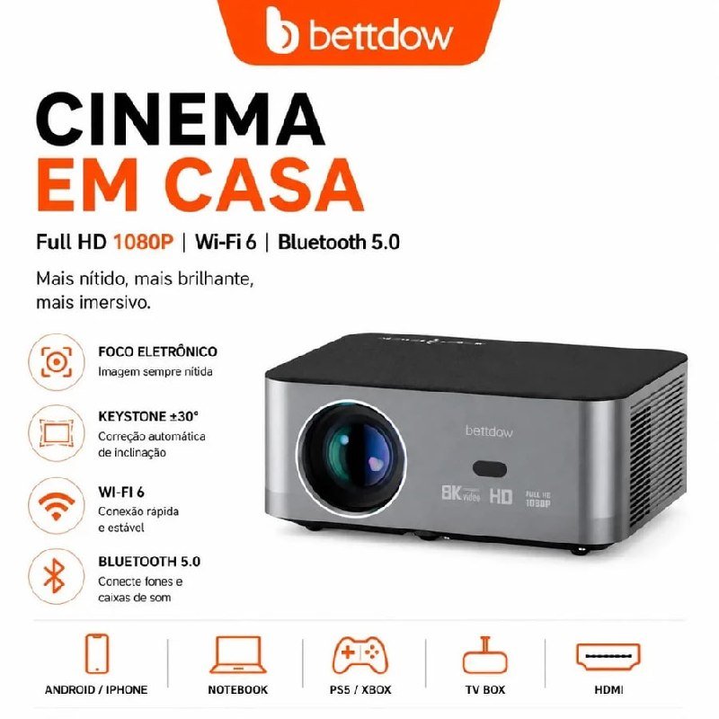 BETTDOW Full HD 1080P Projetor 4K