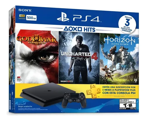 Bundle PS4 Slim + 3 jogos