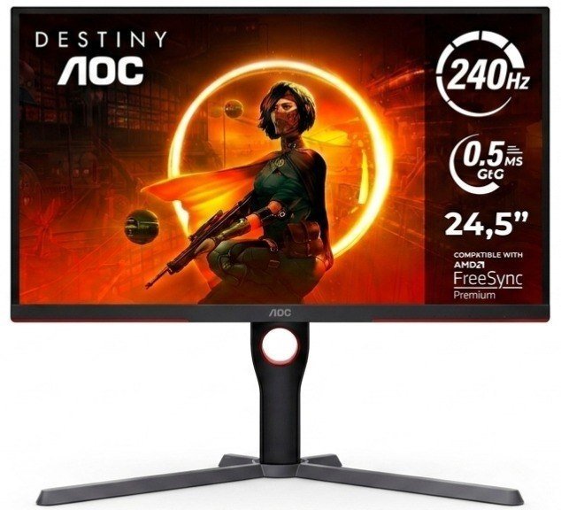 Monitor Gamer AOC Destiny 24,5" Polegadas 240hz 25G3ZM