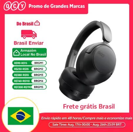 QCY H3S - Headphone Bluetooth 6.0 - ANC 56dB - LDAC Hi-Res