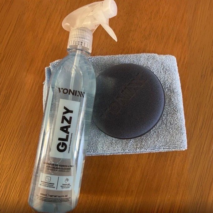 Vonixx Glazy Limpa Vidros 4 em 1 500ml Reduz Atrito com Pano Aplicador