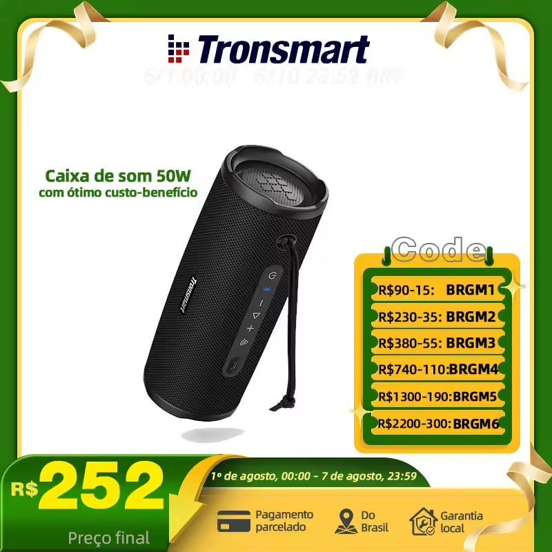Caixa de Som Tronsmart Bluetooth Mirtune C3 Plus 50W