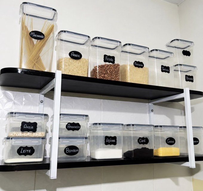 Kit com 15 Potes Herméticos Com Tampa