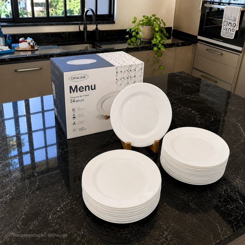 Conjunto de Pratos 24 peças Opaline Menu Raso