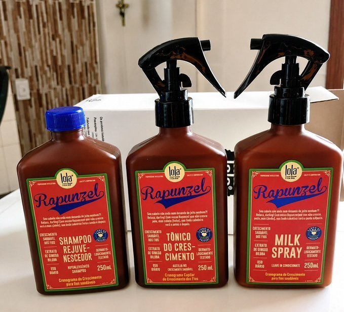 Kit Rapunzel Lola - Shampoo 250ml + Tônico de Crescimento 250ml + Leave-in 250ml