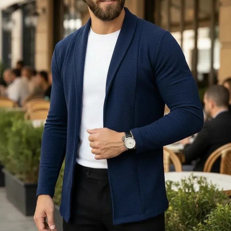 Cardigan Masculino Slim Fit Casual Casaco Sueter Manga Longa (P ao GG)