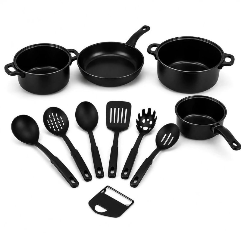 Queima De Estoque Jogo Panelas Antiaderente Conjunto Kit Frigideira Caçarola Cozinha Completa