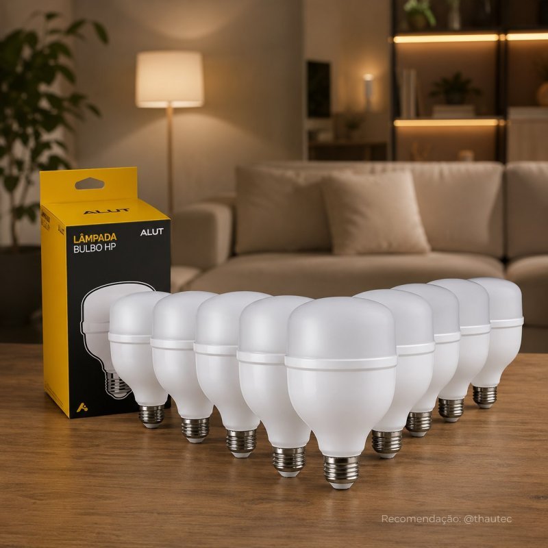Kit 10 Lâmpadas LED Bulbo 50W Alta Potência Branco Frio 6500K Bivolt E27