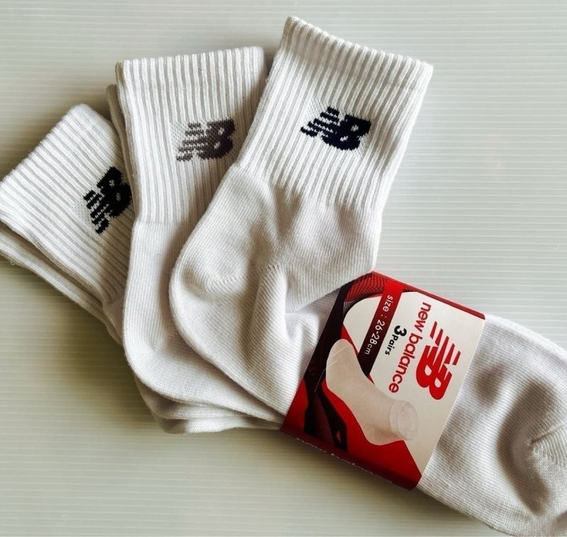 Kit com 3 Meias New Balance Cano Longo