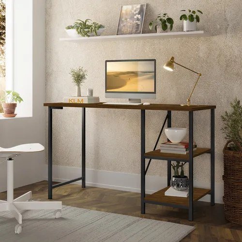 Escrivaninha Mesa Office Estilo Industrial 1.10 M Klm Store Amadeirado