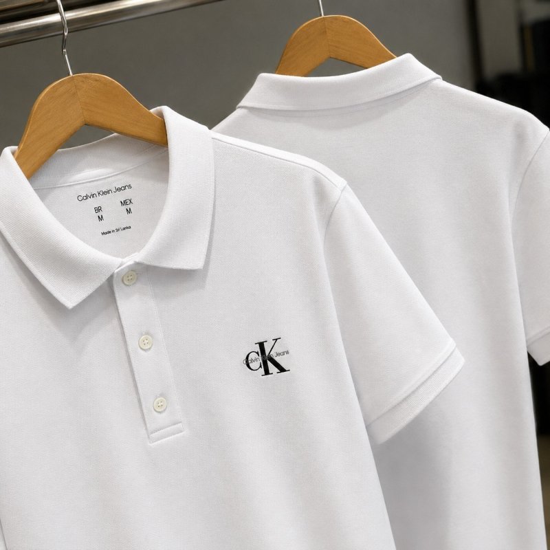Polo Calvin Klein Jeans Piquet Regular Light Re Issue Branca (P ao XGG)
