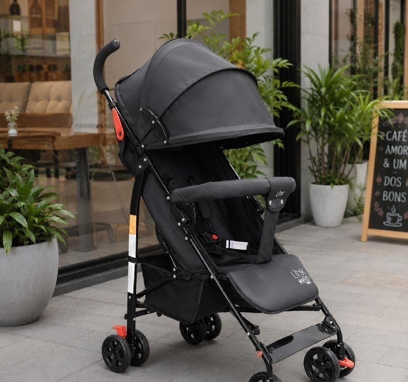 Carrinho Guarda Chuva De passeio Maxi Baby Até 15kgs Preto
